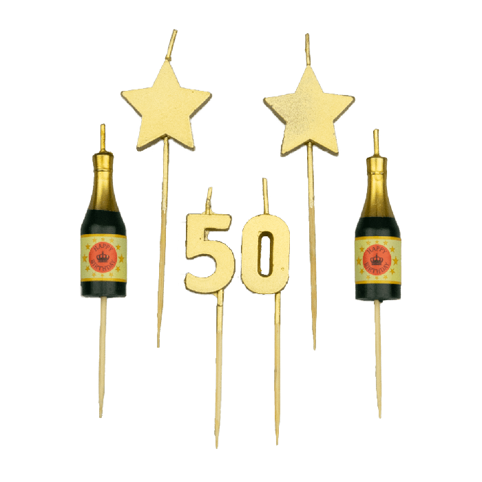 Party kaarsjes 50 jaar 10 cm