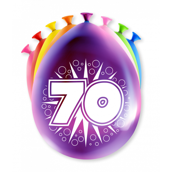 Ballonnen 70 jaar party 30cm 8st