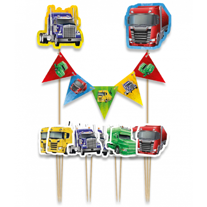 TaartDecoratie Trucks 9-delig