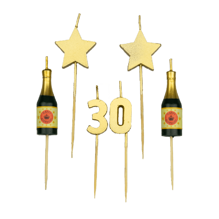 Party kaarsjes 30 jaar 10 cm