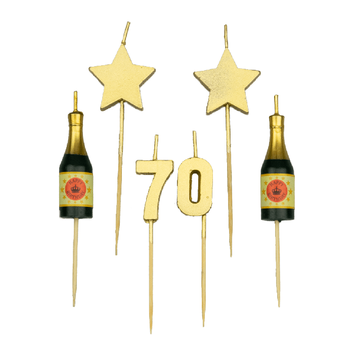 Party kaarsjes 70 jaar 10 cm