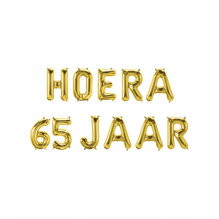 Hoera 65 jaar folieballonnen set goud 41cm