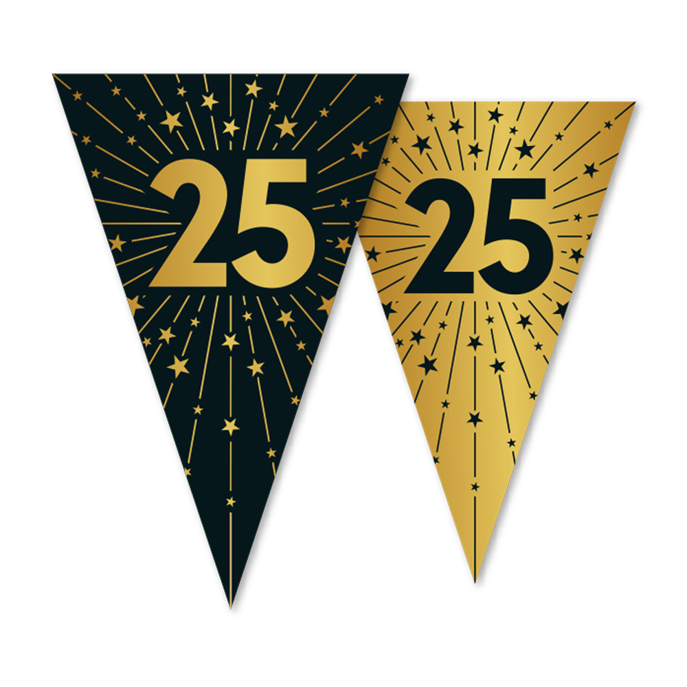 25 Jaar Slinger Goud Zwart 10m