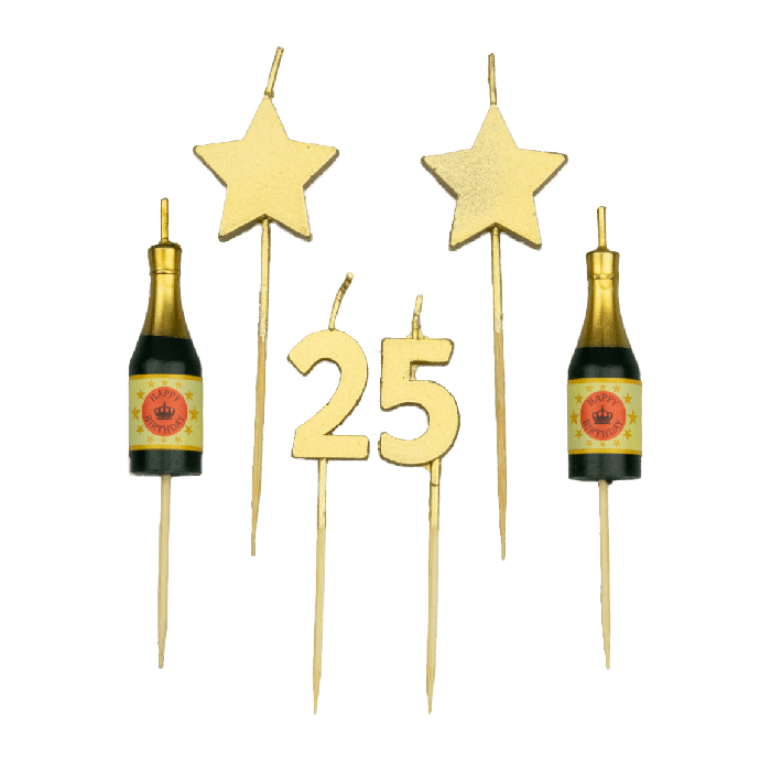Party kaarsjes 25 jaar 10 cm