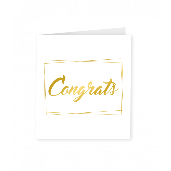 Verjaardagskaart Goud Wit Congrats