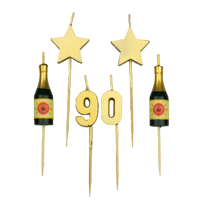 Party kaarsjes 90 jaar 10 cm