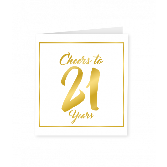 Verjaardagskaart Goud Wit 21 Jaar