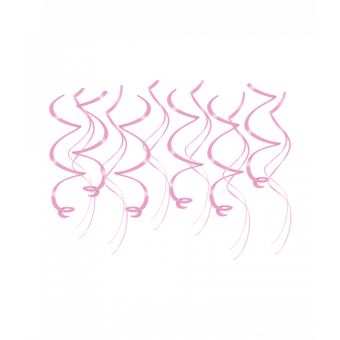 Swirl Hangdecoratie Roze 70cm 12st