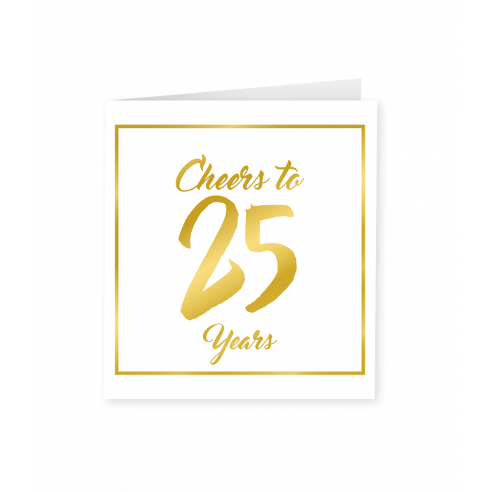 Verjaardagskaart Goud Wit 25 Jaar