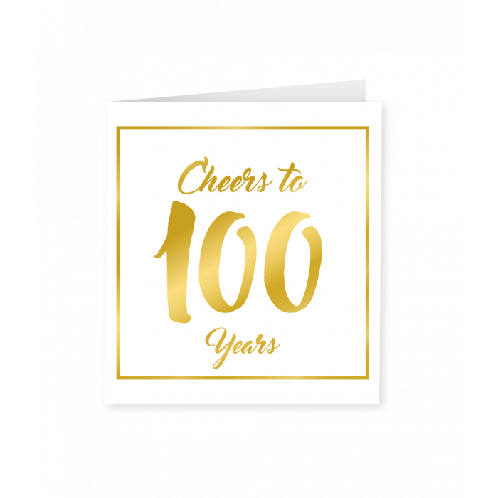 Wenskaart Goud Wit 100 Jaar