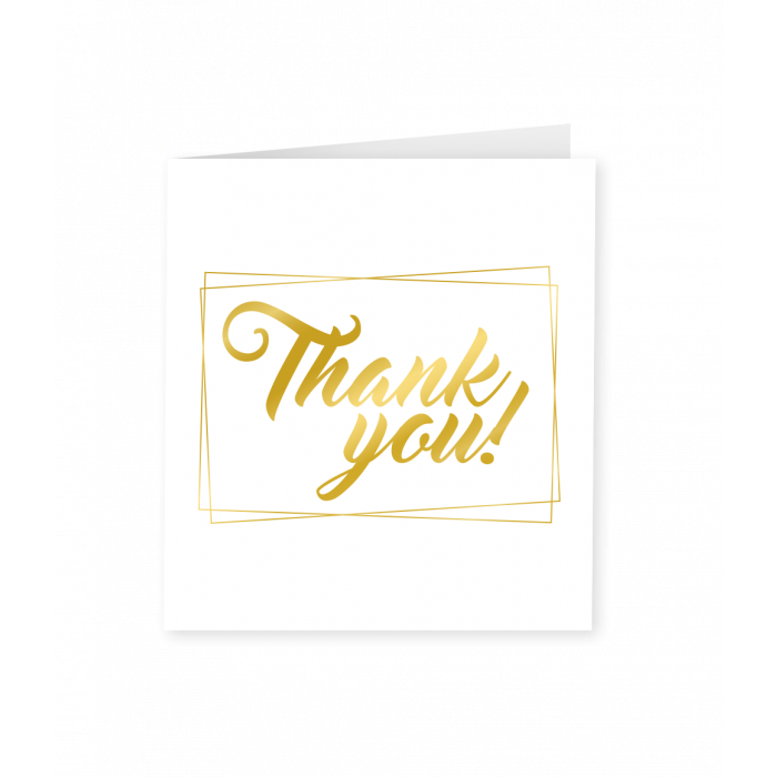 Wenskaart Goud Wit Thank You!