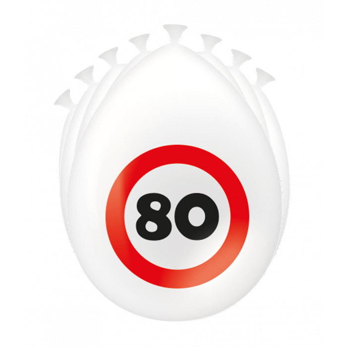 80 Jaar Verkeersbord Ballonnen 8st