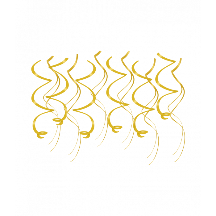 Swirl Hangdecoratie Goud 70cm 12st