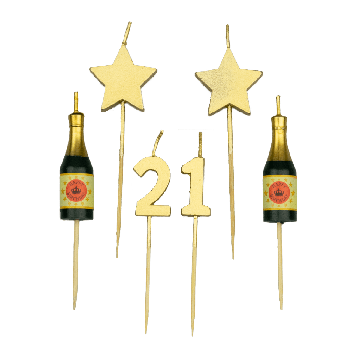 Party kaarsjes 21 jaar 10 cm