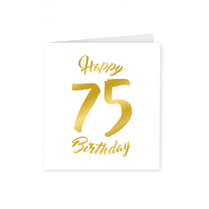 Verjaardagskaart Goud Wit 75 Jaar