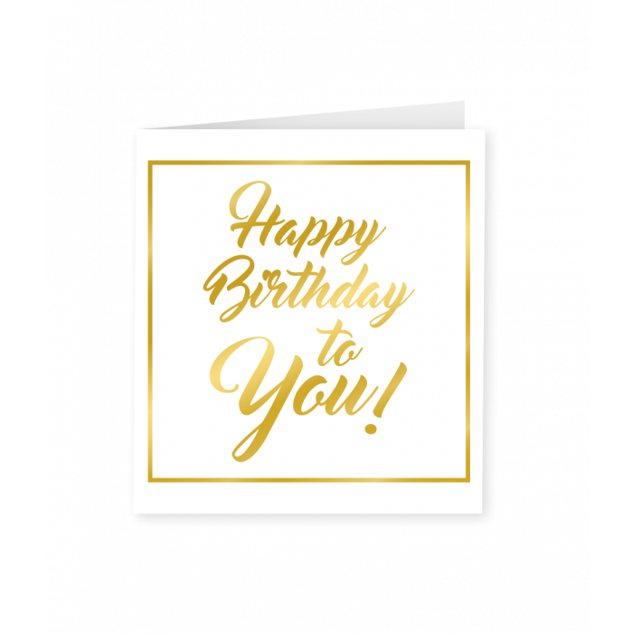 Verjaardagskaart Goud Wit Happy Birthday to You!