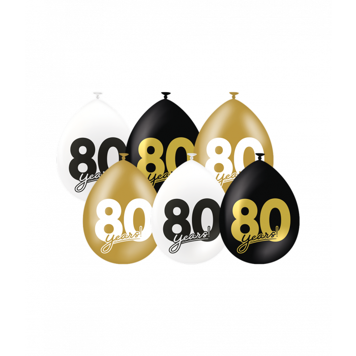 80 Jaar Ballonnen 30cm 6st
