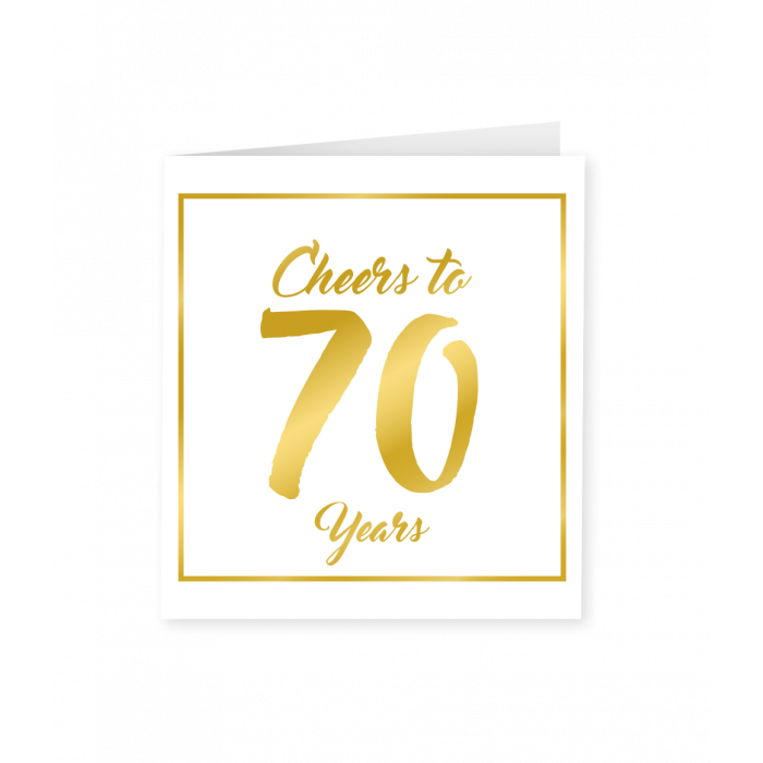 Verjaardagskaart Goud Wit 70 Jaar