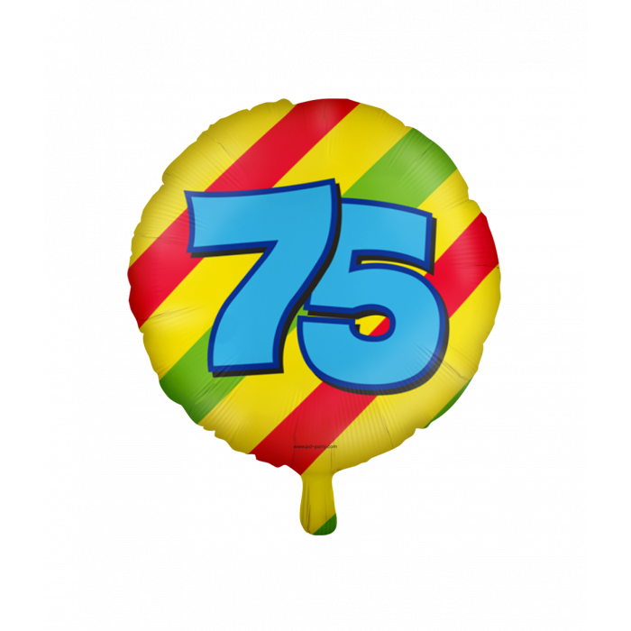 Helium ballon 75 jaar party 45cm