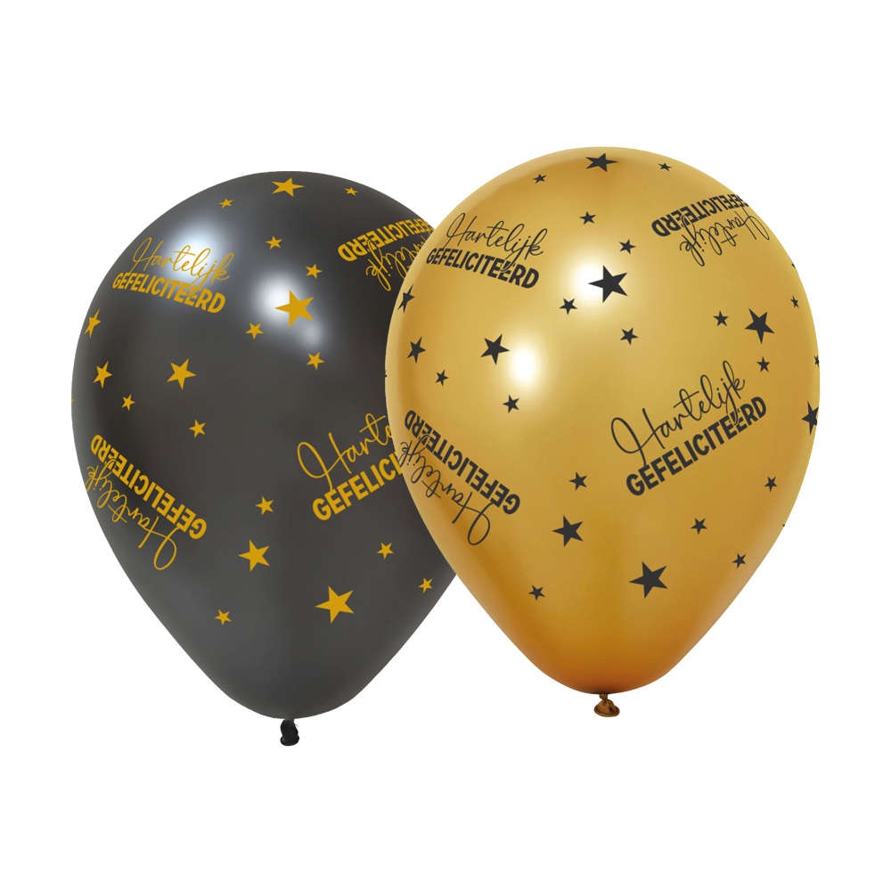 Hartelijk Gefeliciteerd Ballonnen 30cm 6st