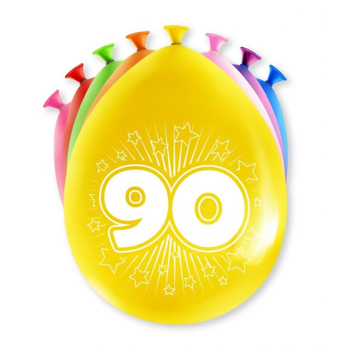 Ballonnen 90 jaar party 30cm 8st