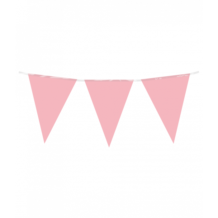 Vlaggenlijn Pastel Roze 10m