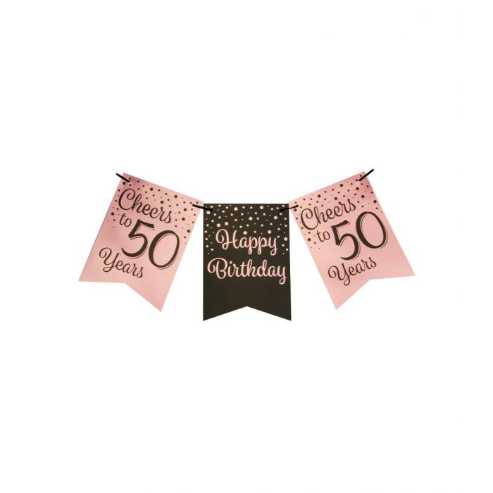 Slinger 50 Jaar Roze/Zwart 6m