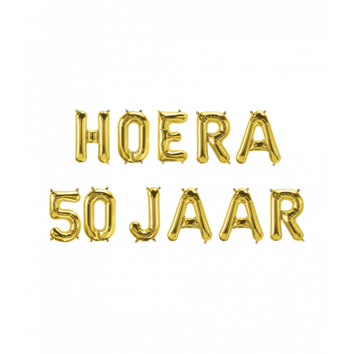 Hoera 50 jaar folieballonnen set goud 41cm