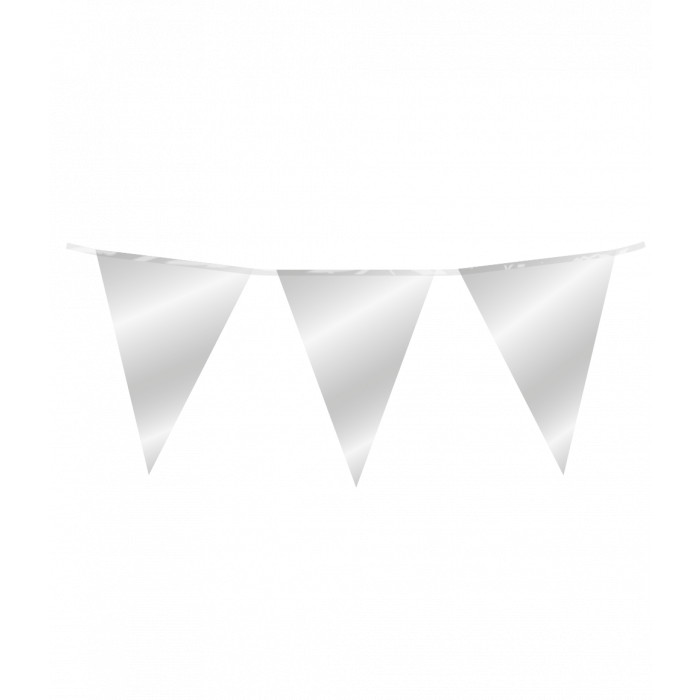 Vlaggenlijn Zilver Folie 10m