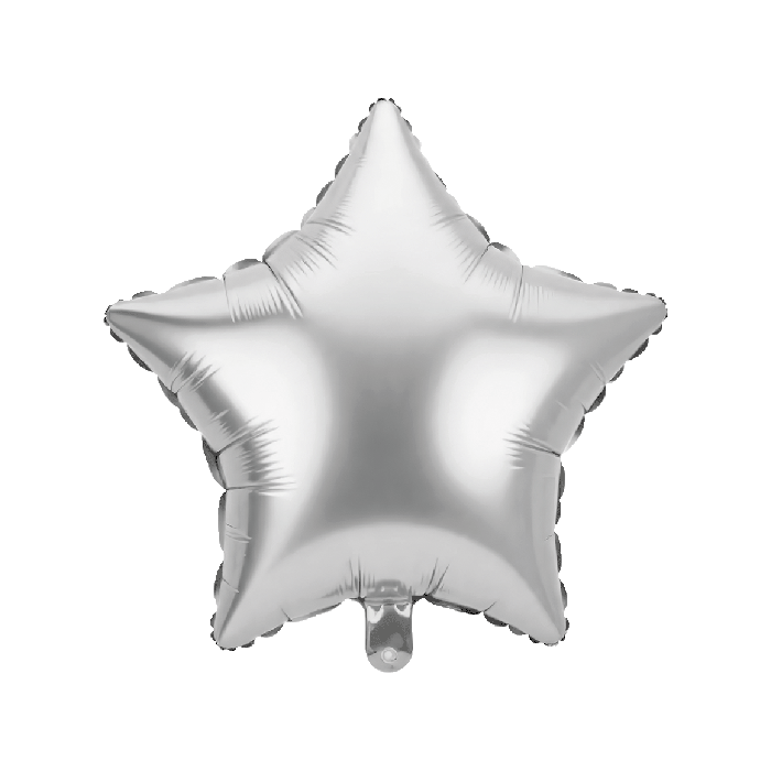 Stervormige Folieballon Zilver 45cm