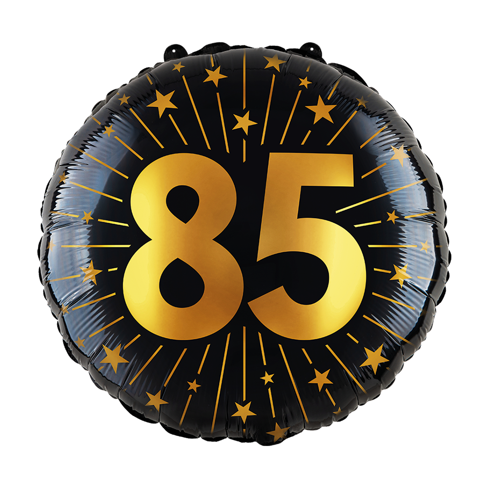 85 Jaar Helium Ballon Zwart Goud Folie Leeg 45cm