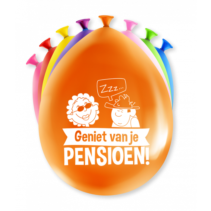 Ballonnen Pensioen 30cm 8st