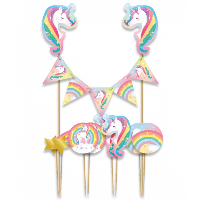 TaartDecoratie Eenhoorn 9-delig