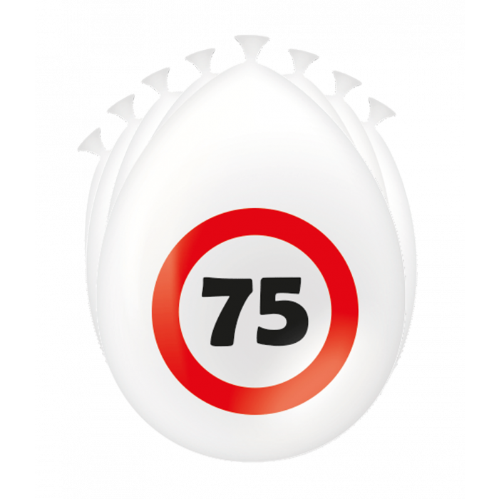75 Jaar Verkeersbord Ballonnen 8st