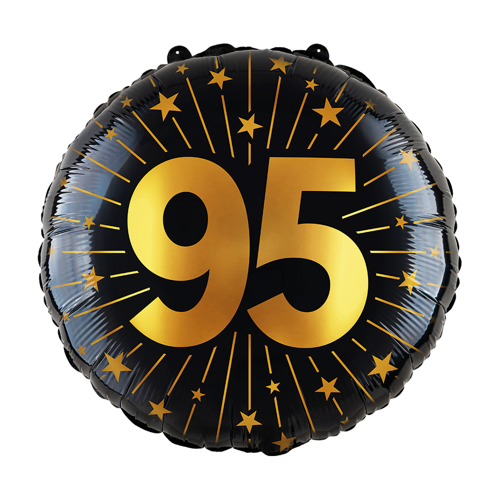 95 Jaar Helium Ballon Zwart Goud Folie Leeg 45cm