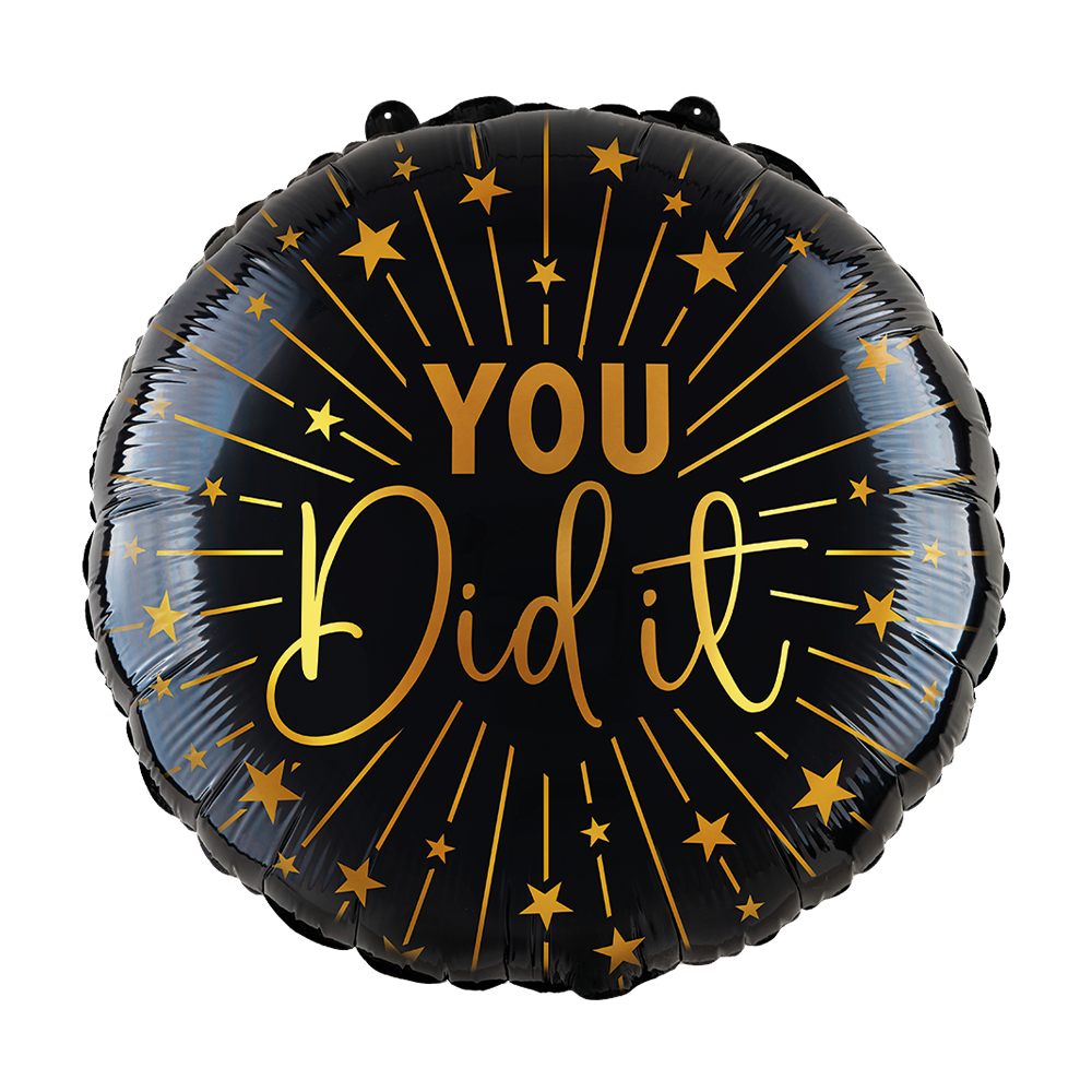 Folieballon You Did It Zwart Goud 46cm