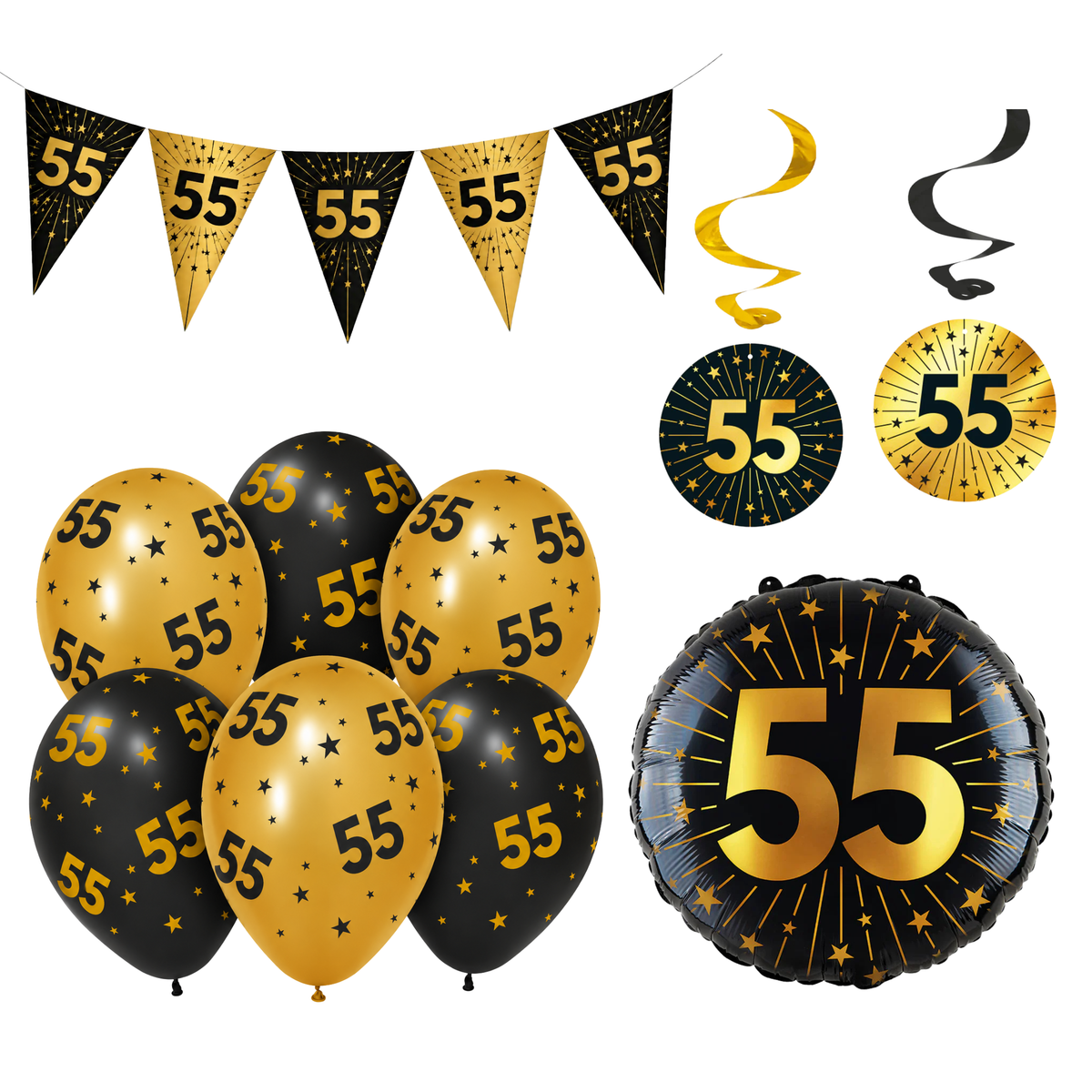 55 Jaar Versiering Pakket Classy 12-delig