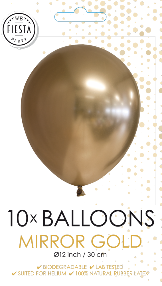 Spiegelballonnen Goud 10 Stuks
