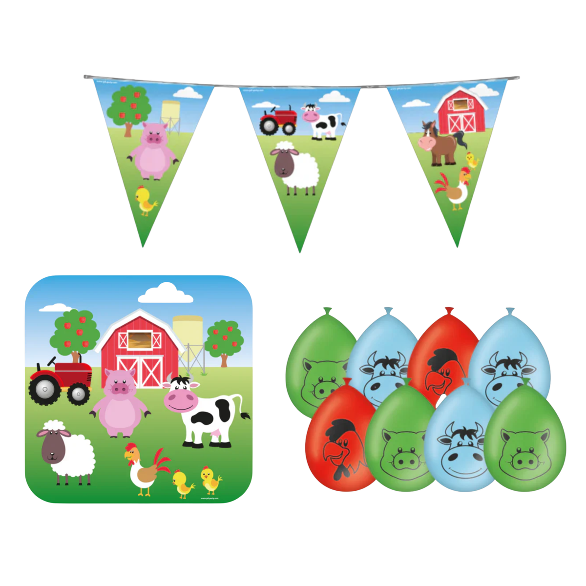 Boerderij Dieren Versiering Pakket 10-Delig