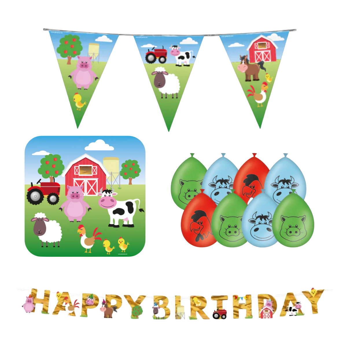 Boerderij Dieren Versiering Pakket 11-Delig