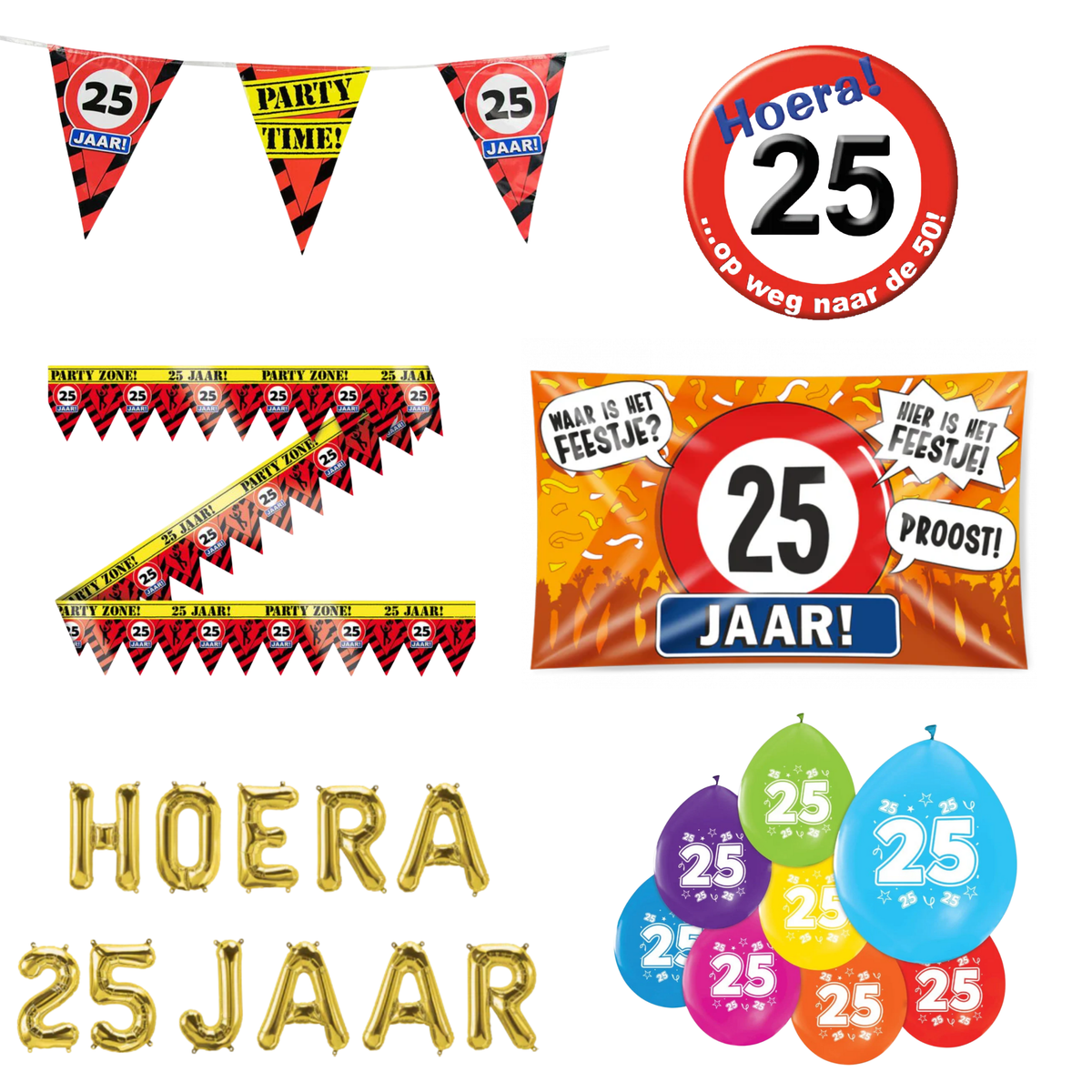 25 Jaar Versiering Pakket XL 14-Delig