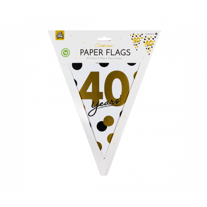 Vlaggenlijn 40 jaar Papier 6m