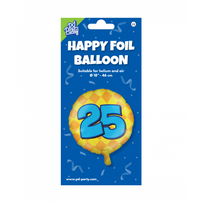 Helium ballon 25 jaar party 45cm