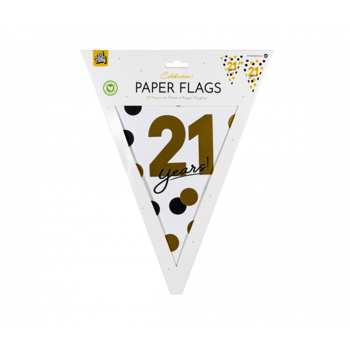 Vlaggenlijn 21 jaar Papier 6m