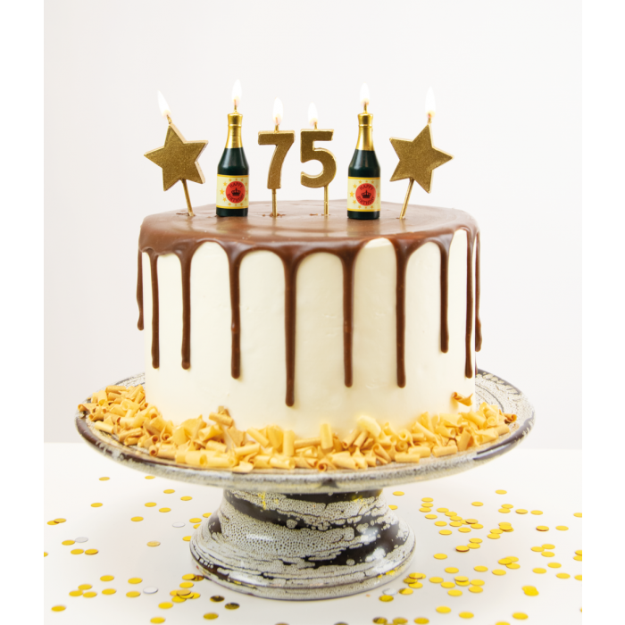 Party kaarsjes 75 jaar 10 cm
