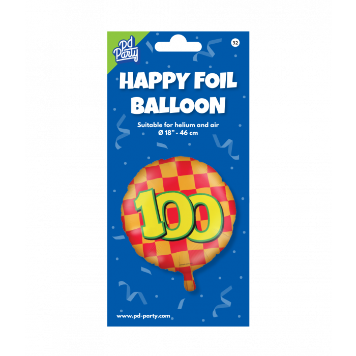 Helium ballon 100 jaar party 45cm