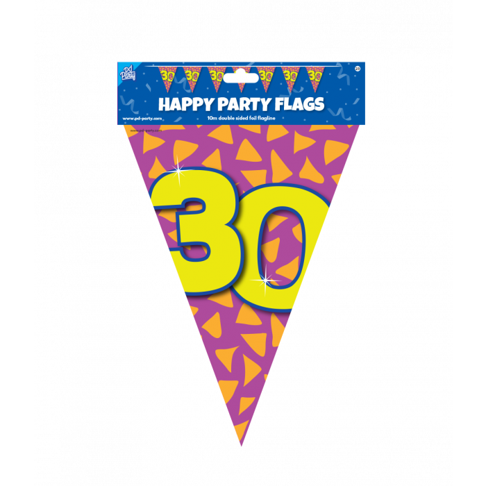 Vlaggenlijn Slinger 30 jaar Party 10 m