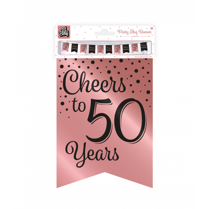 Slinger 50 Jaar Roze/Zwart 6m