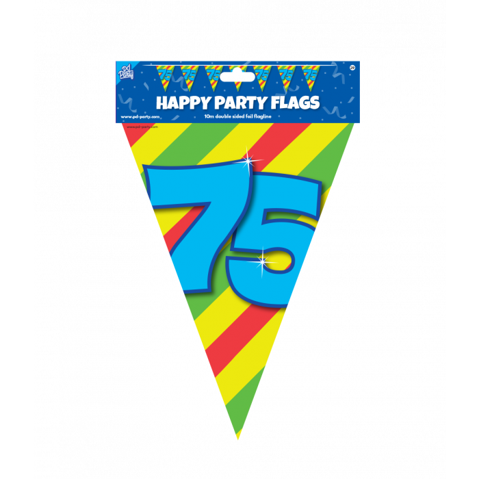 Vlaggenlijn Slinger 75 jaar Party 10 m