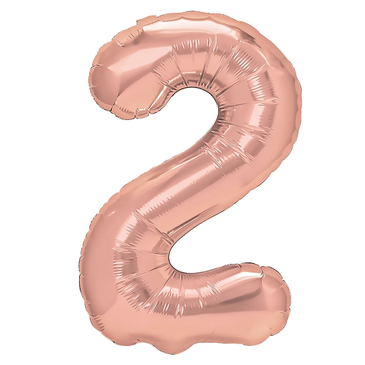 Folieballon Cijfer 2 Roségoud 40 cm – Geschikt voor Lucht en Helium